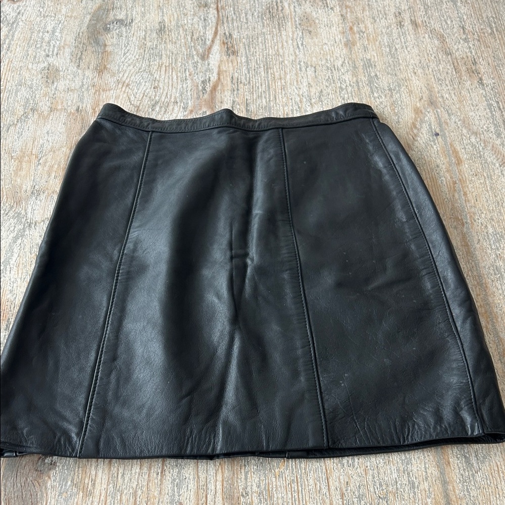Vintage Classic Black Leather Mini Skirt made in Argentina
